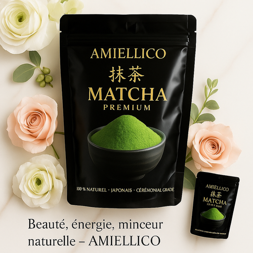 AMIELLICO Matcha Premium – Beauté, Énergie et Mincueur Naturelle