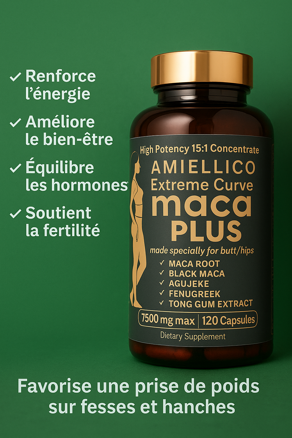 AMIELLICO Maca Plus – Courbes naturelles et énergie