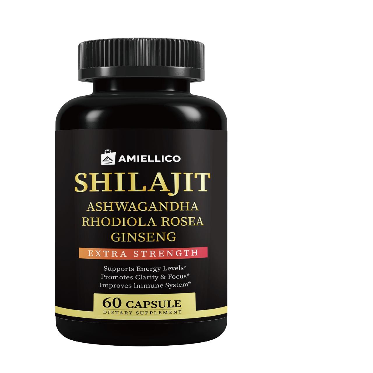 Shilajit Extra Strength – Énergie, Immunité et Clarté Mentale en Capsules Naturelles