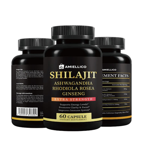 Shilajit Extra Strength – Énergie, Immunité et Clarté Mentale en Capsules Naturelles