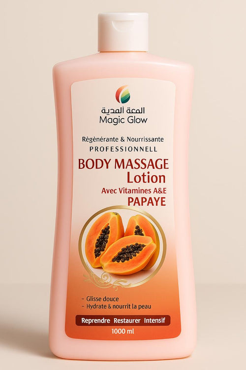 MAGIC GLOW – Lotion de Massage Corporelle à la Papaye & Vitamines A&E