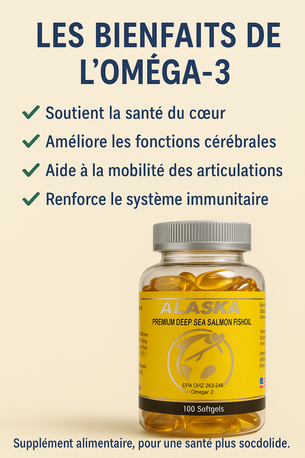 AMIELLICO ALASKA – Huile de Saumon Sauvage d’Alaska (Omega-3 Premium)