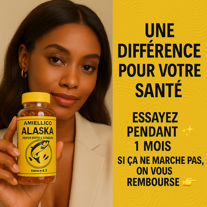 AMIELLICO ALASKA – Huile de Saumon Sauvage d’Alaska (Omega-3 Premium)