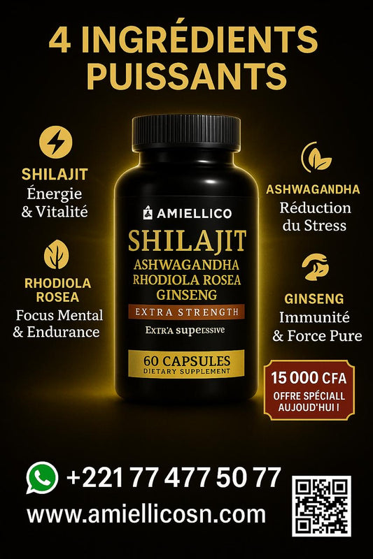 Shilajit Extra Strength – Énergie, Immunité et Clarté Mentale en Capsules Naturelles