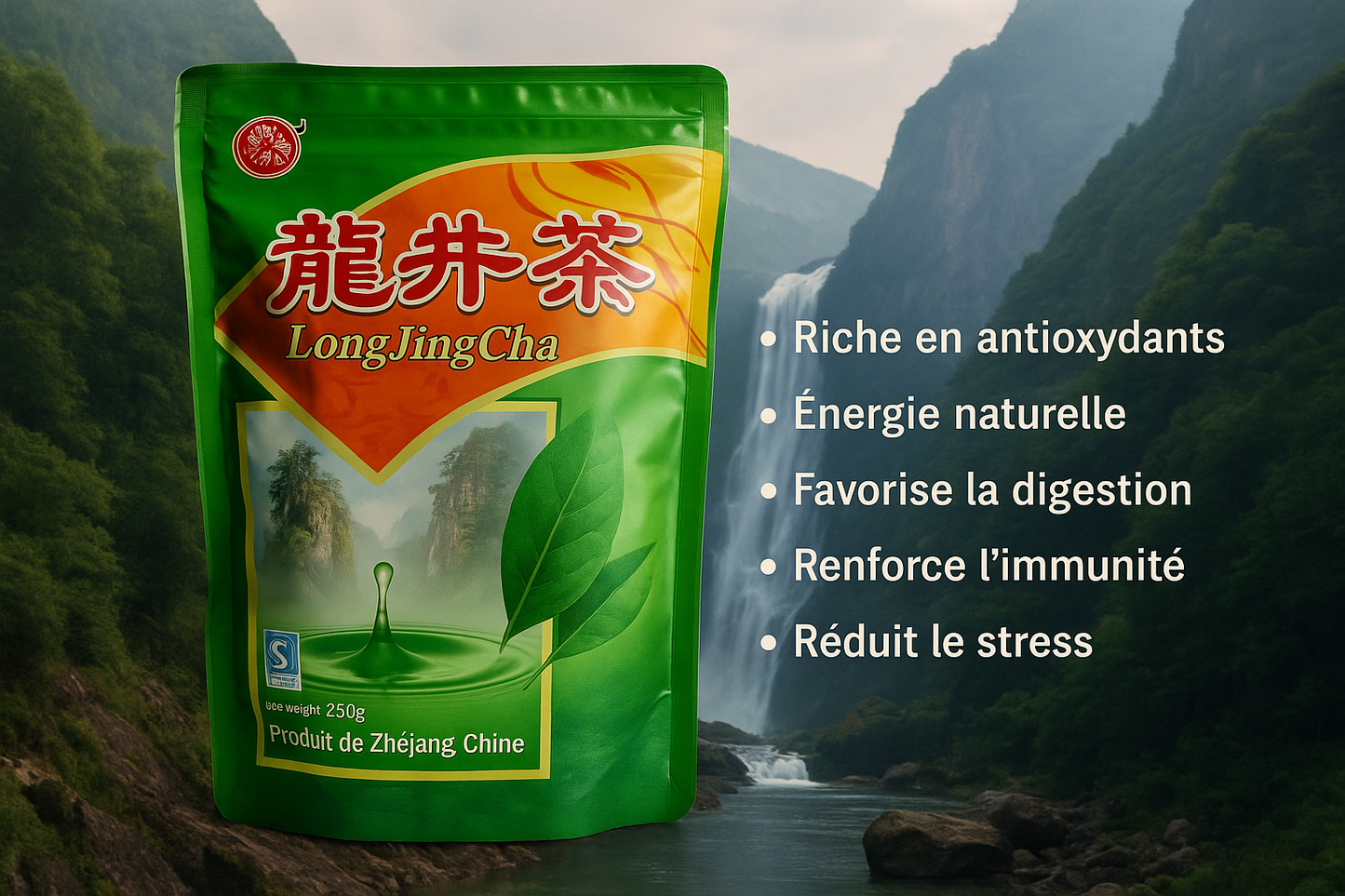 THÉ Long Jing Cha – Énergie, Antioxydants et Sérénité Naturelle en Feuilles de Thé Vert